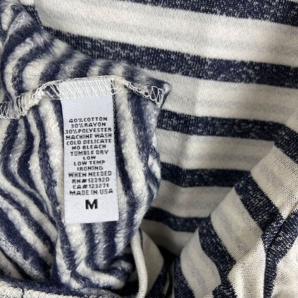 LA made Women 3/4 Sleeve Striped Pullover Sweatshirt Hooded Size M - Picture 3 of 6